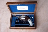 Smith & Wesson 1st Model nickel .32 Hand Ejector also know as The Model of 1896. In a British case with accessories. S&W Nickel Revolver - 2 of 20