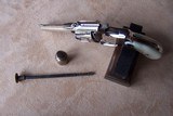 Smith & Wesson 1st Model nickel .32 Hand Ejector also know as The Model of 1896. In a British case with accessories. S&W Nickel Revolver - 18 of 20