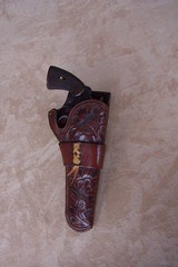 Heiser Holster carved leather for Medium size revolver i.e. Colt Officers Model Target, Official Police, Army Special - 3 of 7