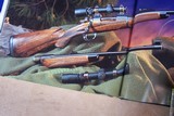 Gary Stiles Switch Barrel Mauser action rifle in .25-06 and .35 Whelen with 1 1/2-4 1/2 and 3-9 Swarovski scopes in Huey Trunk Case W/Accessories - 4 of 18