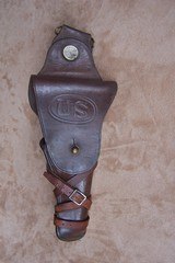 WWI Model 1911 Holster U.S. Marked and Dated 1914. Has the swivel and hanger. Original and not a reproduction. Excellent! - 1 of 3