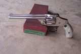 Smith & Wesson Nickel New Departure Top Break .38 with the 6” Barrel & Pearl Grips in the Original Box with paperwork - 2 of 19