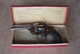 Smith & Wesson Nickel New Departure Safety Hammerless Top Break .38 with the 4” Barrel in the Original Box, 99%+ Condition