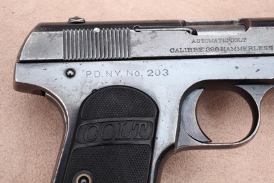 Colt Model 1908 .380 Auto Shipped to the NYPD in 1913. Includes Badge, Audley holster & Officer Photo - Image 4 of 20