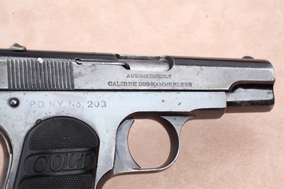 Colt Model 1908 .380 Auto Shipped to the NYPD in 1913. Includes Badge, Audley holster & Officer Photo - Image 10 of 20