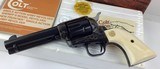 Colt SAA, 45 Colt, 4 3/4”, Ivory grips, 1979, N.I.B. Mint - 4 of 15