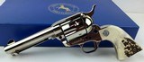 Colt SAA, Custom Shop, 44-40, 4 3/4”, Nickel, Stags, Unfired, N.O.S - 8 of 9