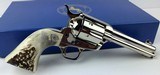 Colt SAA, Custom Shop, 44-40, 4 3/4”, Nickel, Stags, Unfired, N.O.S - 2 of 9