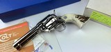 Colt SAA, Custom Shop, 44-40, 4 3/4”, Nickel, Stags, Unfired, N.O.S - 3 of 9