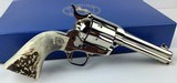 Colt SAA, Custom Shop, 44-40, 4 3/4”, Nickel, Stags, Unfired, N.O.S - 5 of 9