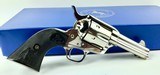 Colt Saa, .45, 3rd gen. Nickel, 3 1/2” Barrel W/Ejector, N.I.B. Unfired, Very Rare - 3 of 13