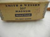 1950 Smith Wesson Pre 27 3 1/2 Nickel In The Box
