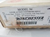 Winchester 94 Trails End 357 Case Color NIB
" New Haven Tang Saftey "
Octagon / Crecent Butt - 2 of 10