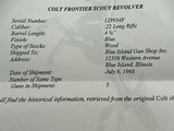 1960 Colt Frontier Scout NIB With Letter - 2 of 7