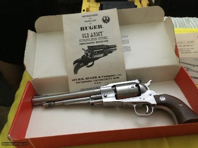 Ruger arms old army stainless revolver 44 black powder