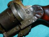 FRENCH ENGRAVED PIN FIRE REVOLVER - 2 of 4