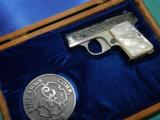 Bauer Firearms U.S. Bicentennial engraved pocket semi-auto engraved pistol, .25 cal. - 2 of 4