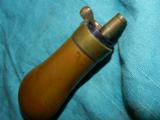 BRASS SMALL CASED SET BAG POWDER FLASK - 2 of 2