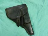 GERMAN P38 BLACK LEATHER HOLSTER - 1 of 4