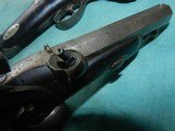 Pair of Ebony Stock Engraved French Percussion Pocket Pistols - 7 of 12