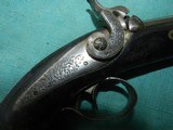 Pair of Ebony Stock Engraved French Percussion Pocket Pistols - 5 of 12