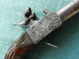 Finely Engraved Double Hammer Percusison Pistol - 2 of 12