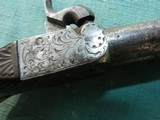 Finely Engraved Double Hammer Percusison Pistol - 10 of 12