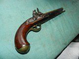 English Sea Service Brass Barrel Flintlock Pistol - 1 of 13