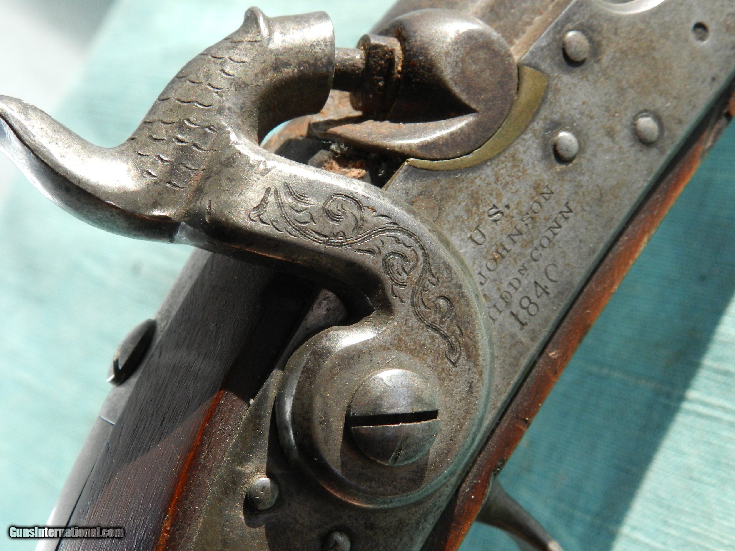 Johnson, Middletown 1840 dated .54 SB pistol