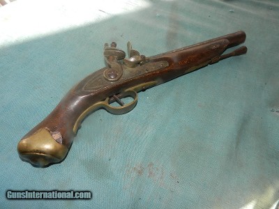 English Officers Flintlock Pistol Non-firing