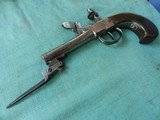 Eary European Snap Bayonet Flintlock Pocket Pistol - 8 of 13