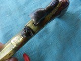 European Engraved Brass Frame Boot Pwercussion Derringer - 8 of 10
