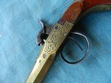 European Engraved Brass Frame Boot Pwercussion Derringer - 3 of 10