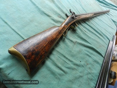 W.H.BARNES BOSTON double 16ga Percussion Shotgun