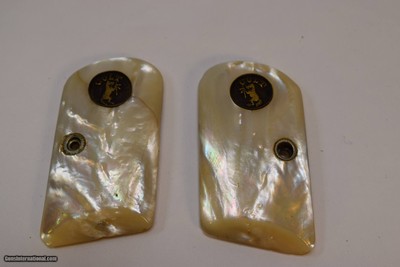 Colt 1908 .25 Cal Factory Pearl Grips with Deep Set Medalions
