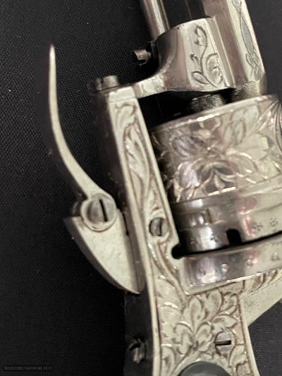 Scarce Tiny Folding Trigger Pinfire Revolver w/Period case. Interesting story. EVEN LOWER LOWER PRICE - Image 9 of 25