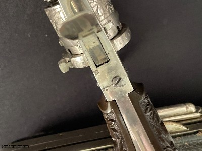 Scarce Tiny Folding Trigger Pinfire Revolver w/Period case. Interesting story. EVEN LOWER LOWER PRICE - Image 13 of 25