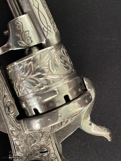 Scarce Tiny Folding Trigger Pinfire Revolver w/Period case. Interesting story. EVEN LOWER LOWER PRICE - Image 5 of 25