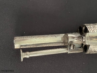 Scarce Tiny Folding Trigger Pinfire Revolver w/Period case. Interesting story. EVEN LOWER LOWER PRICE - Image 14 of 25
