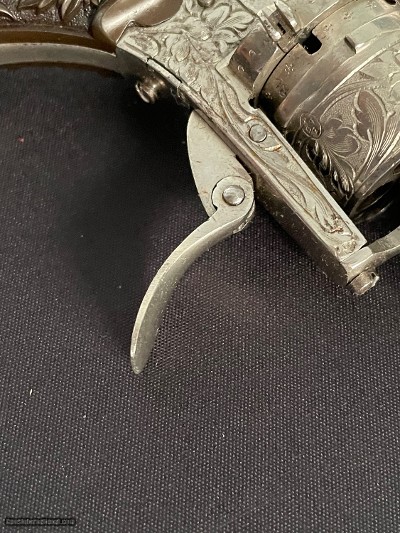 Scarce Tiny Folding Trigger Pinfire Revolver w/Period case. Interesting story. EVEN LOWER LOWER PRICE - Image 18 of 25