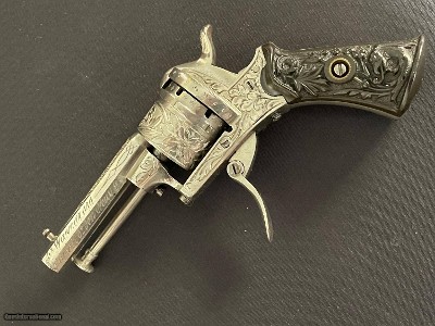 Scarce Tiny Folding Trigger Pinfire Revolver w/Period case. Interesting story. EVEN LOWER LOWER PRICE - Image 2 of 25