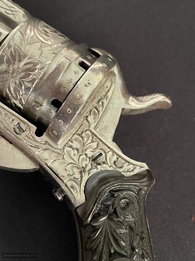 Scarce Tiny Folding Trigger Pinfire Revolver w/Period case. Interesting story. EVEN LOWER LOWER PRICE - Image 8 of 25