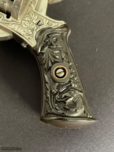 Scarce Tiny Folding Trigger Pinfire Revolver w/Period case. Interesting story. EVEN LOWER LOWER PRICE - Image 6 of 25