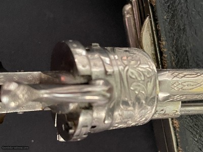 Scarce Tiny Folding Trigger Pinfire Revolver w/Period case. Interesting story. EVEN LOWER LOWER PRICE - Image 10 of 25
