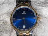 EVEN LOWER PRICE: Luxury Men’s Omega Deville Dress Blue dial watch. 18k gold bezel. - 1 of 10