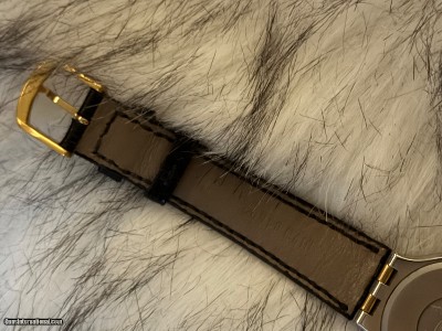 EVEN LOWER LOWER PRICE: Luxury Men’s Omega Deville Dress Blue dial watch. 18k gold bezel. - Image 9 of 10