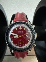 Limited Edition Omega Speedmaster Michael Schumacher Ferrari Red Automatic Mens Watch w/TIRE case and box.