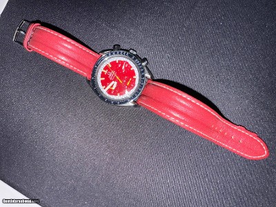 EVEN LOWER, LOWER PRICE. Limited Edition Omega Speedmaster Michael Schumacher Ferrari Red Automatic Mens Watch w/TIRE case and box. LOWER PRICE - Image 3 of 25