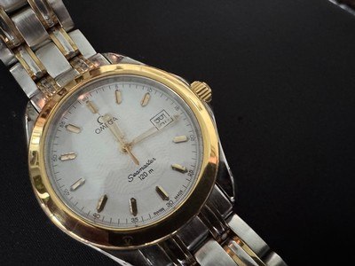 Stunning Vintage Omega Seamaster 120 18k Bezel, 18k/SS bracelet White Wave dial - Image 3 of 12