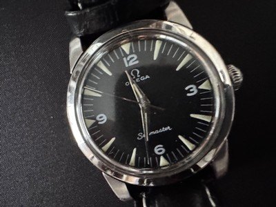 Beautiful 1953 Vintage Omega Seamaster Black Luminous Dial - Image 1 of 11
